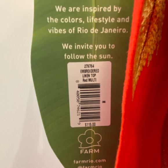 Farm Rio Spring Plume Linen Top - Picture 3 of 5